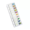 Oldaljelölő műanyag Info Notes 12x50 mm 10 lapos áttetsző 0-9 számos gyűrűs betéten