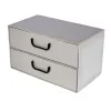 Irattartó box Miss Space karton 2 fiókos horizontális zárt beige