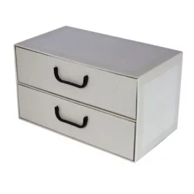   Irattartó box Miss Space karton 2 fiókos horizontális zárt beige