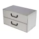 Irattartó box Miss Space karton 2 fiókos horizontális zárt beige