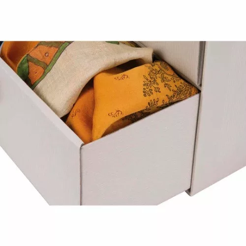 Irattartó box Miss Space karton 2 fiókos horizontális zárt beige