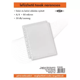   Lefűzhető tasak pd A/4 80 mic. narancsos felül-és belül nyitott 50 db/csomag
