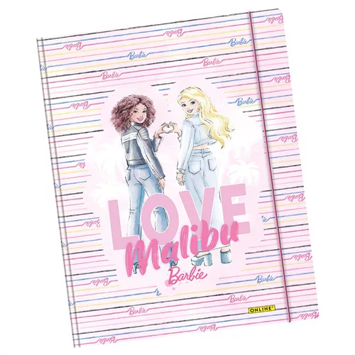 Gumis mappa Online Barbie A/4 karton Malibu, Pink vegyes