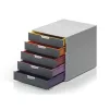 Irattartó box műanyag Durable Varicolor A/4 5 fiókos zárt szürke