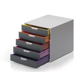   Irattartó box műanyag Durable Varicolor A/4 5 fiókos zárt szürke