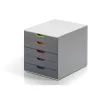 Irattartó box műanyag Durable Varicolor A/4 5 fiókos zárt szürke