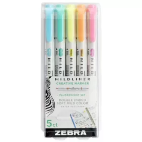   Szövegkiemelő Zebra Mildliner Highlighter Fluorescent 5-ös készlet