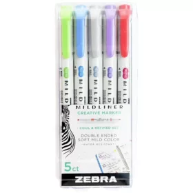   Szövegkiemelő Zebra Mildliner Highlighter Cool&Refined 5-ös készlet