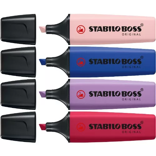 Szövegkiemelő Stabilo Boss Original NatureCOLORS Wildflowers 4 db-os klt.(hajnalpír, utlramarinkék, lila, burgundi)