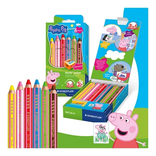 Színes marokceruza Staedtler Noris Junior Peppa 6 db-os klt. 3 az 1-ben