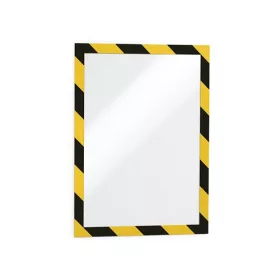   Információs tábla Durable Duraframe Security A/4 öntapadó hátlappal és mágneses kerettel  sárga-fek