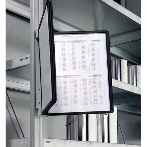 Bemutatótábla-tartó Durable Vario, fekete, mágneses rögzítéssel, 5 db panellel