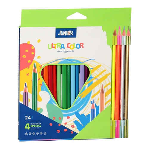 Színes ceruzák Junior Ultra color háromszög alakú, 20+4 darabos