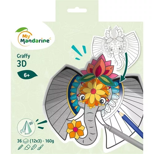 Kreatív színező Avenue Mandarine Graffy Pop Mandala 3D, A szavanna állatai