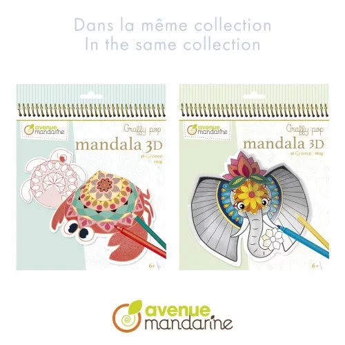 Kreatív színező Avenue Mandarine Graffy Pop Mandala 3D, A szavanna állatai