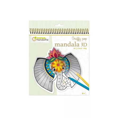 Kreatív színező Avenue Mandarine Graffy Pop Mandala 3D, A szavanna állatai
