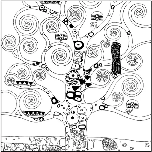 Kreatív színezőfüzet Gustav Klimt 4 motívum, összecsukható