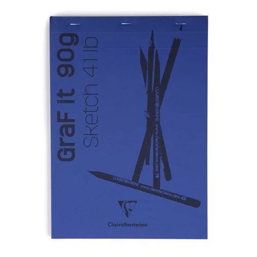 Művészeti rajztömb Clairefontaine GRAFiT A/4 80 lap 90g ragasztott fehér sima