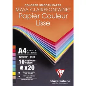   Művészeti rajztömb Clairefontaine Maya A/4 20 lap 120g ragasztott vegyes színek