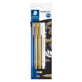   Művészeti marker Staedtler Design Journey metálszínű 3 db-os klt. (arany, ezüst, fehér)