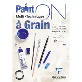   Művészeti rajztömb Clairefontaine PaintON A/5 20 lap 250g ragasztott fehér sima/szemcsés
