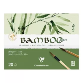   Művészeti rajztömb Clairefontaine Bamboo 32x24 cm 20 lap 250g fekvő akvarell technikához