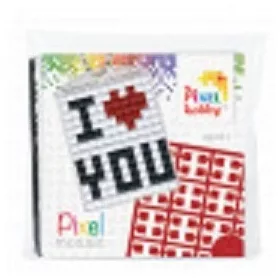   Pixelhobby  23016 Kulcstartó szett (kulcstartó alaplap + 3 szín) I love you