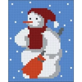 Hóember seprűvel (10,1x12,7cm)