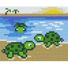   Pixelhobby  801214 Teknősők kreatív szett 10,x12,7cm 1 alaplapos