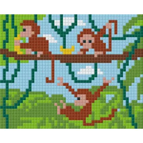   Pixelhobby  801255 Majmok kreatív szett 10,x12,7cm 1 alaplapos