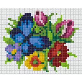   Pixelhobby  801334 Lepke és Virág kreatív szett 10,x12,7cm 1 alaplapos