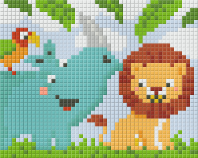 Pixelhobby  801365 Állatos kreatív szett 10,x12,7cm 1 alaplapos