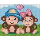 Pixelhobby  801371 Majmocskák kreatív szett 10,x12,7cm 1 alaplapos