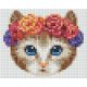 Pixelhobby  801375 Virágos cica kreatív szett 10,x12,7cm 1 alaplapos