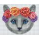 Pixelhobby  801376 Virágos cica  kreatív szett 10,x12,7cm 1 alaplapos