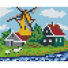   Pixelhobby  801378 Falu kreatív szett 10,x12,7cm 1 alaplapos