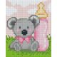 Pixelhobby  801400 Lány koala kreatív szett 10,x12,7cm 1 alaplapos