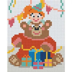   Pixelhobby  801403 Szülinapi maci kreatív szett 10,x12,7cm 1 alaplapos