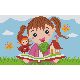 Pixelhobby  802048 Mesélő kislány szett (12,7x20,3cm)