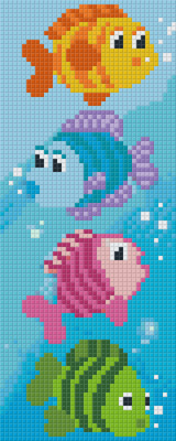 Pixelhobby  802049 Halacskák szett 2 alaplapos  (10,2x25,4cm)
