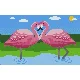 Pixelhobby  802061 Flamingók szett (12,7x20,3cm)