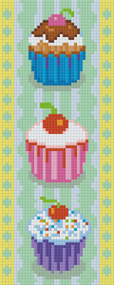 Pixelhobby  802070 Muffinok szett 2 alaplapos  (10,2x25,4cm)