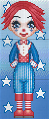 Pixelhobby  803001 Kék-priros bohóc  szett 30,5x12,7cm