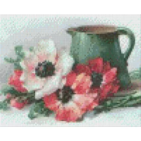   Pixelhobby  804054 Virágos festmény  (25,4x20,3cm) 4 alaplapos szett