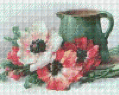 Pixelhobby  804054 Virágos festmény  (25,4x20,3cm) 4 alaplapos szett