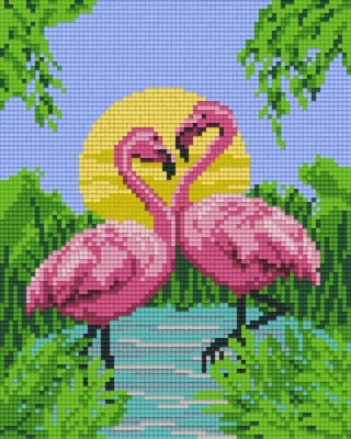 Pixelhobby  804109 Flamingók 2 (20,3x25,4cm)négy alaplapos szett