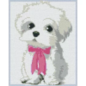   Pixelhobby  804315 Fehér kiskutya (20,3x25,4cm) 4 alaplapos szett