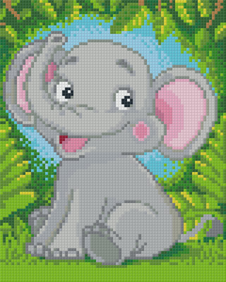 Pixelhobby  804331 Elefánt(25,4x20,3cm) 4 alaplapos szett
