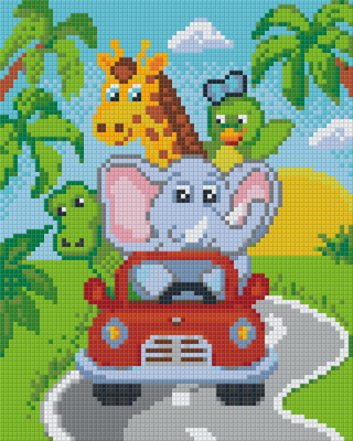 Pixelhobby  804383 Kocsis állatkák (20,3x25,4cm) 4 alaplapos szett