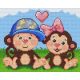 Pixelhobby  804385 Szerelmes majmok (25,4x20,3cm) 4 alaplapos szett